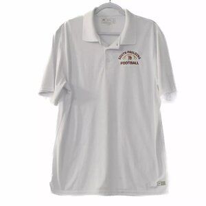 Russell Mens White Polo Shirt South Paulding Football Collared Polyester Size L